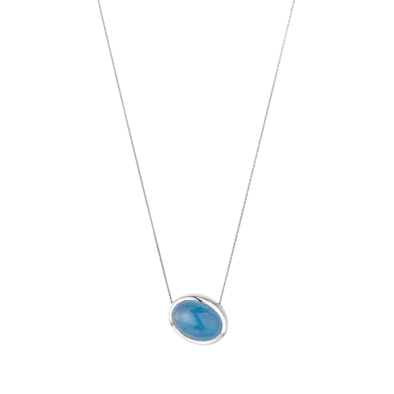 Kette Aquamarin 750er Weissgold Sara