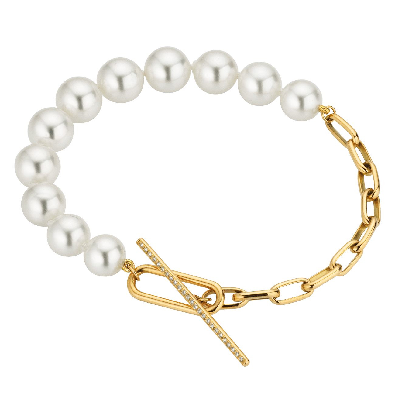 Brillantarband 0,12 ct Südseeperle 750er Gelbgold Modern Classics 