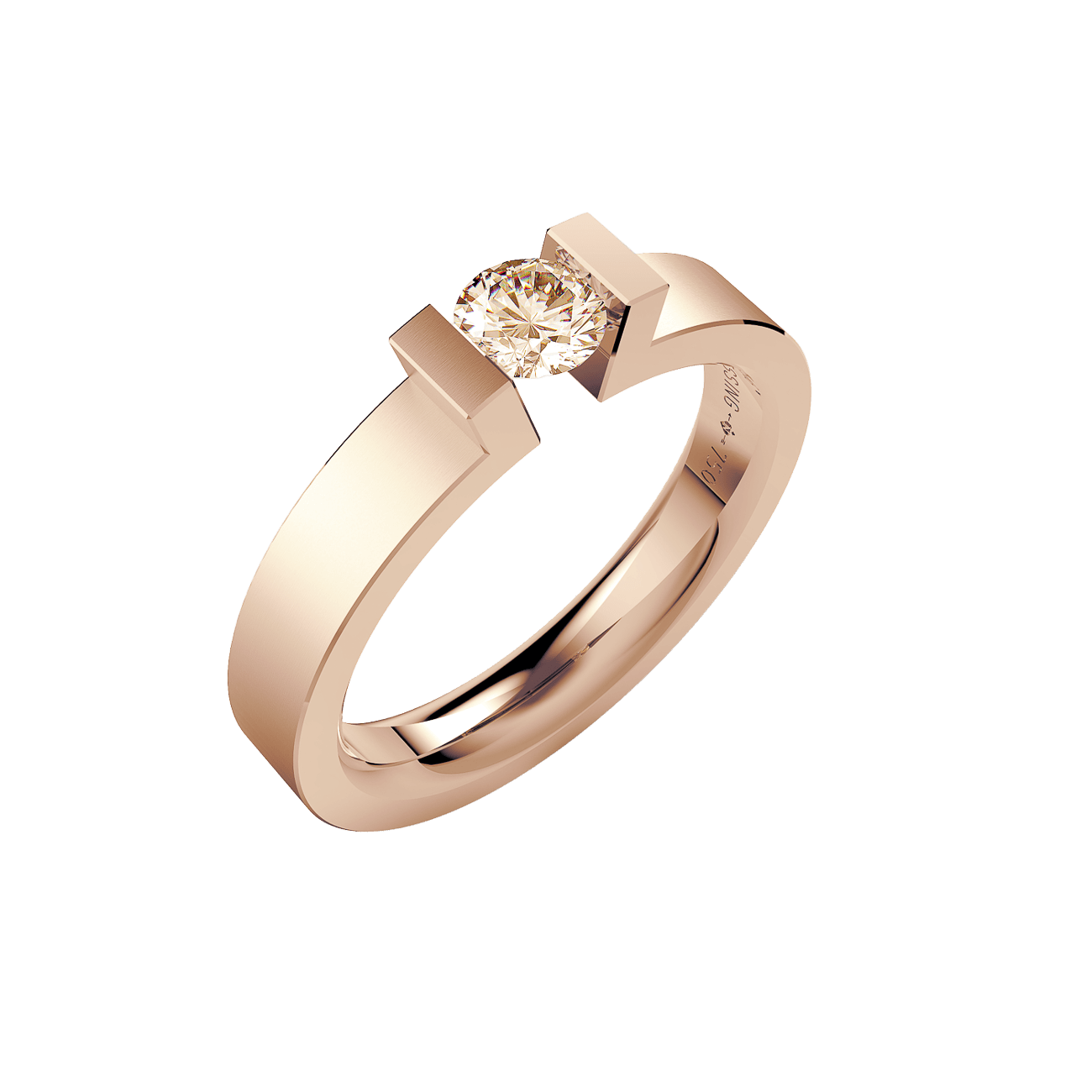 Brillantring 0,25ct 750er Rotgold Highend C
