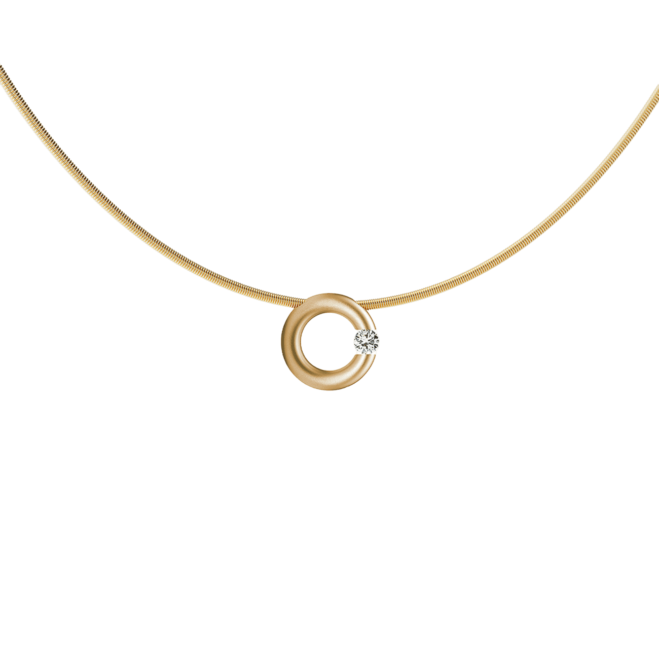 Anhänger Brillant 0,10ct 750er Gelbgold Spannring