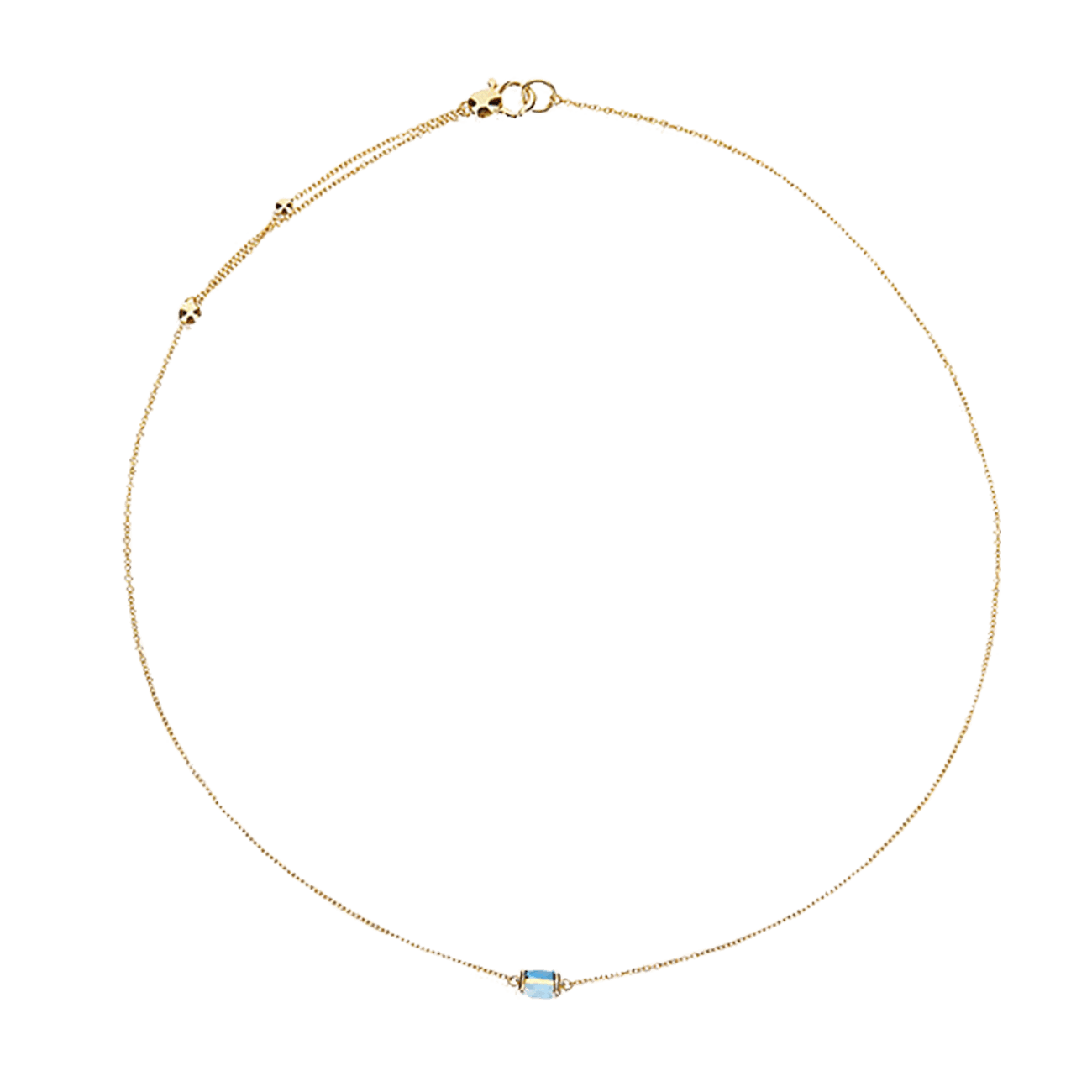 Kette Blautopas Aquamarin 750er Gelbgold Dancing Azure