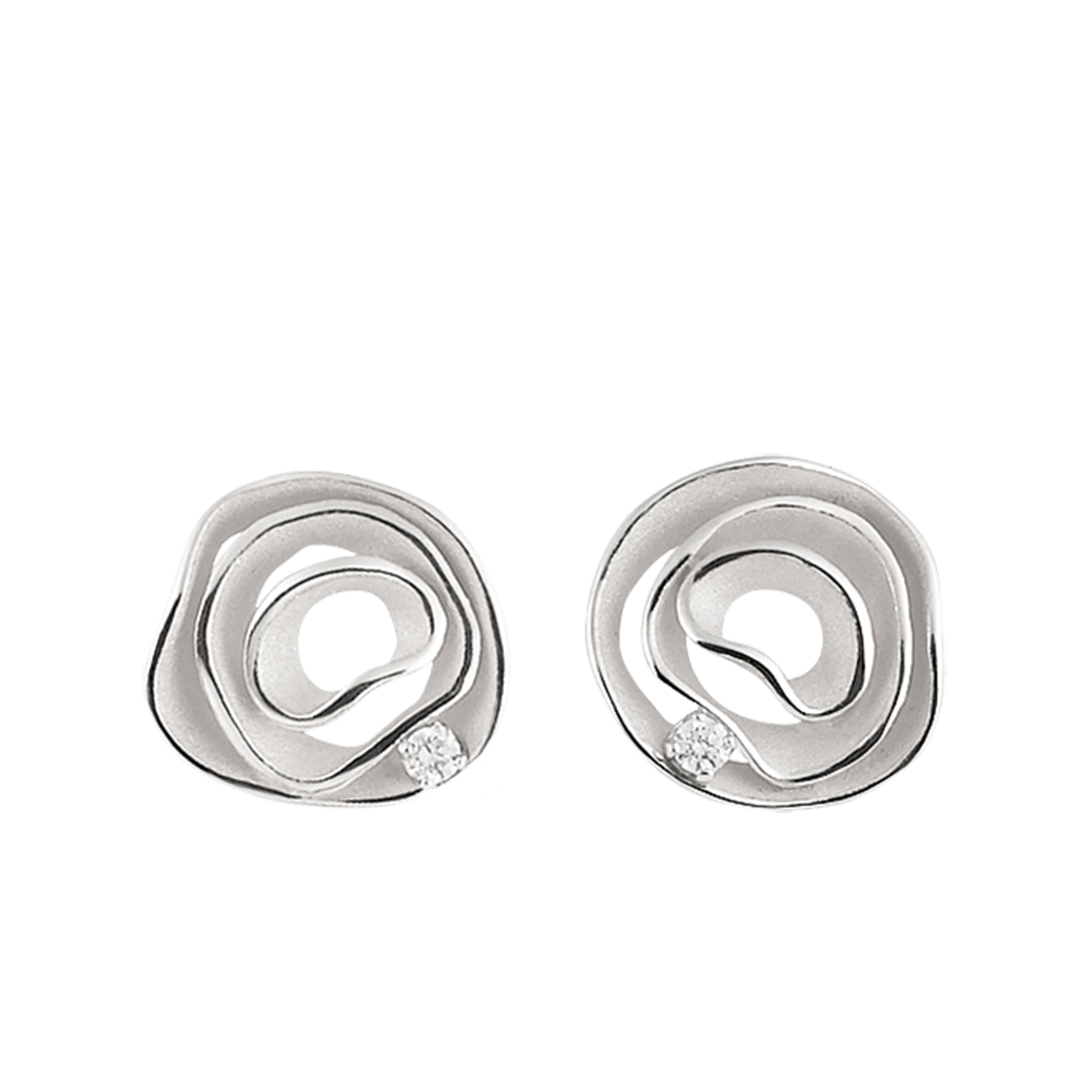 Ohrringe Brillant 0,08 ct 750er White Ice Gold Dune