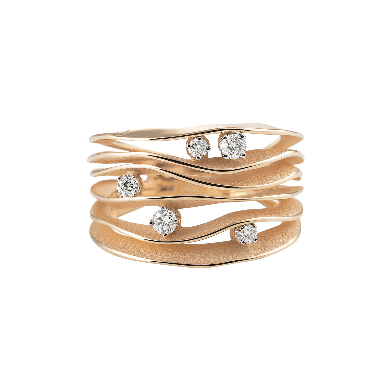 Brillantring 0,28 ct 750er Orange Apricot Gold Dune