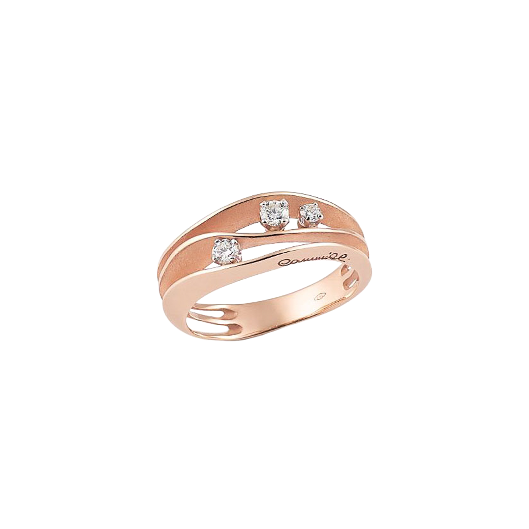 Brillantring 0,19 ct 750er Pink Champagne Gold Dune