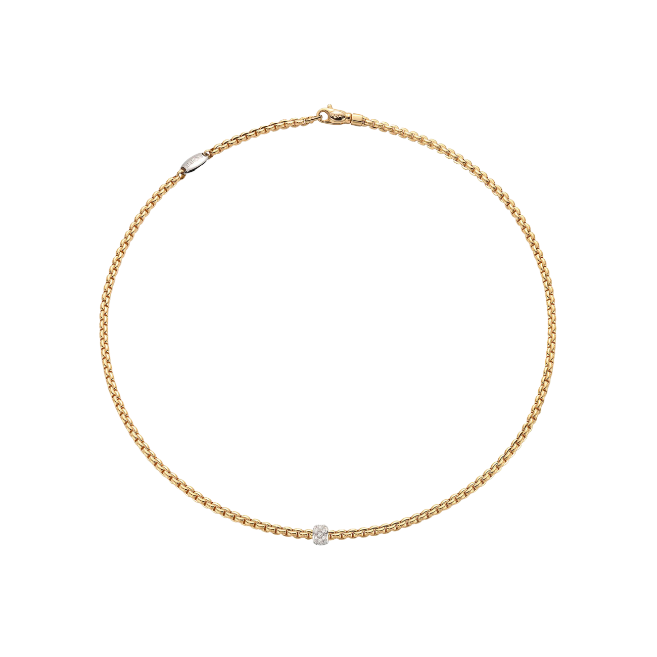 Brillantkette 0,19 ct 750er Gold bicolor Eka