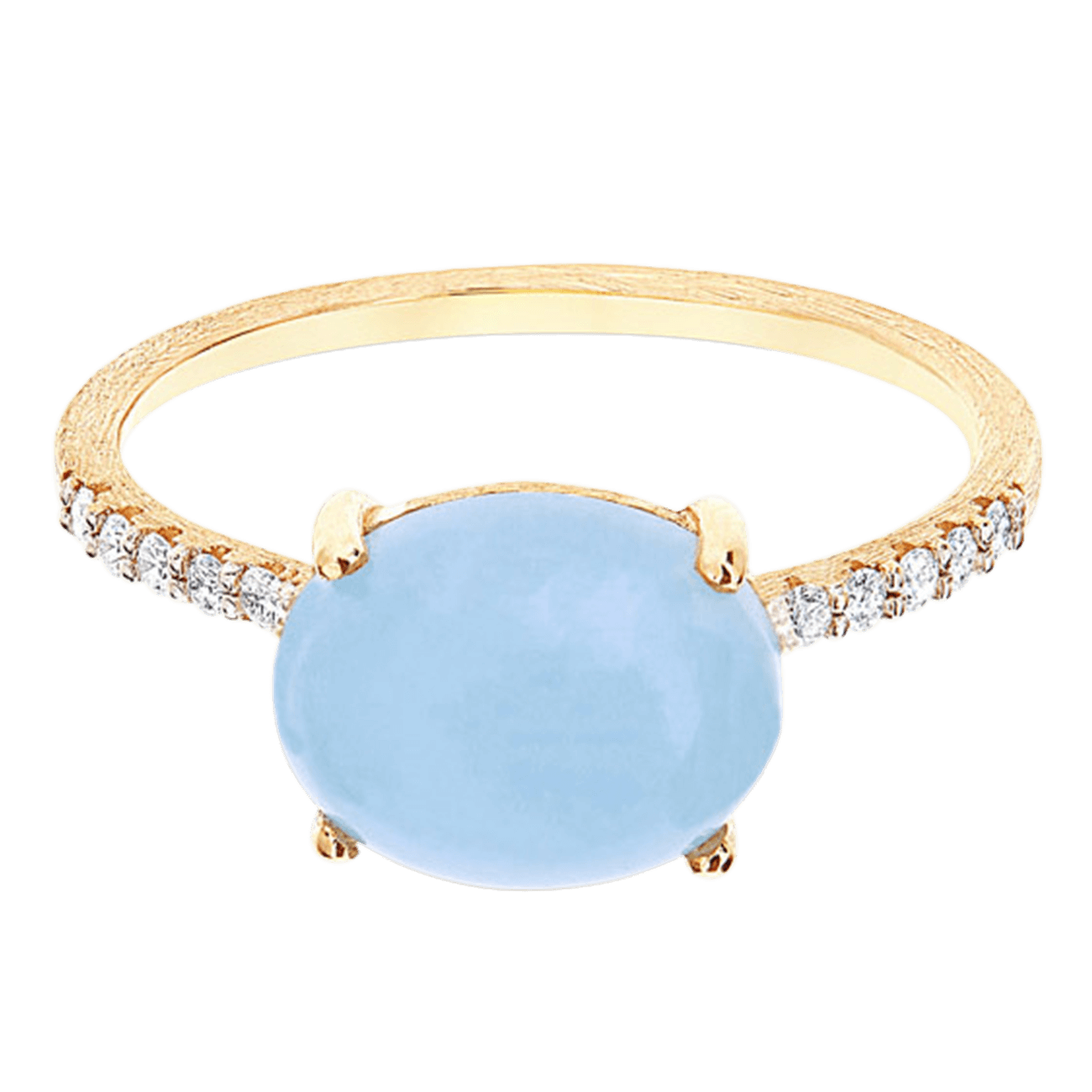 Brillantring 0,09 ct Aquamarin 750er Gelbgold Dancing Azure