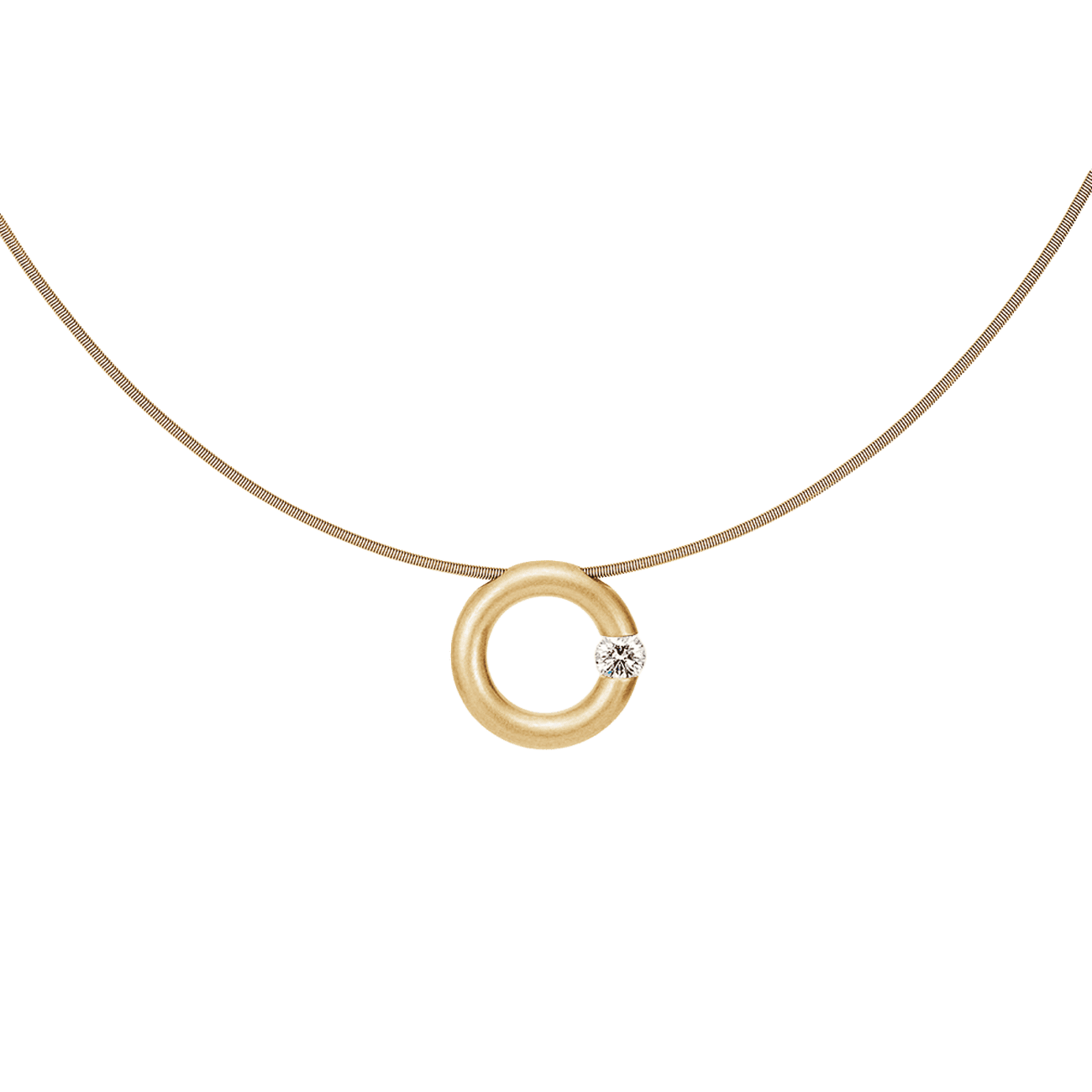 Anhänger Brillant 0,40ct 750er Gelbgold Spannring