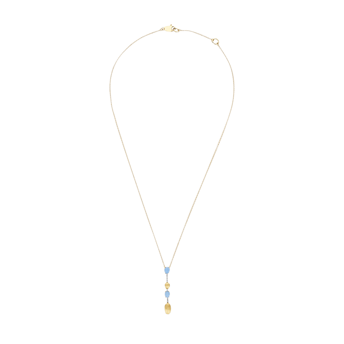 Brillantkette 0,04 ct Aquamarin 750er Gelbgold Dancing Azure