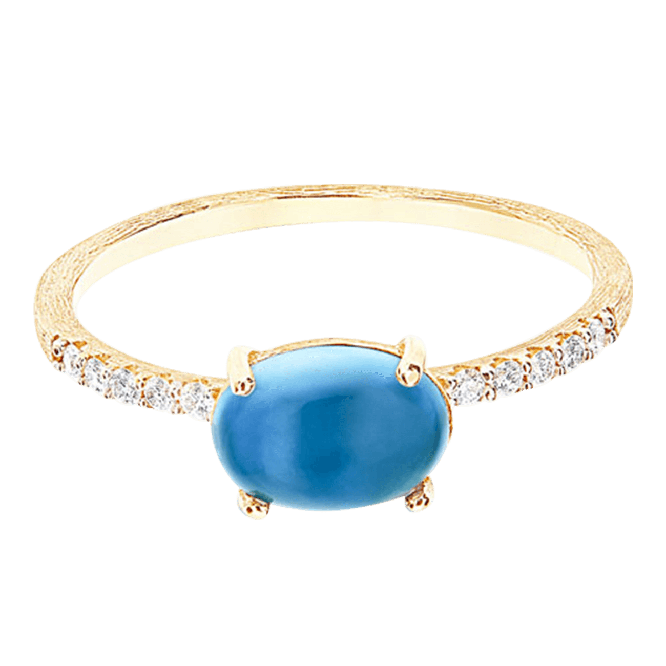 Brillantring 0,09 ct Blautopas 750er Gelbgold Dancing Azure