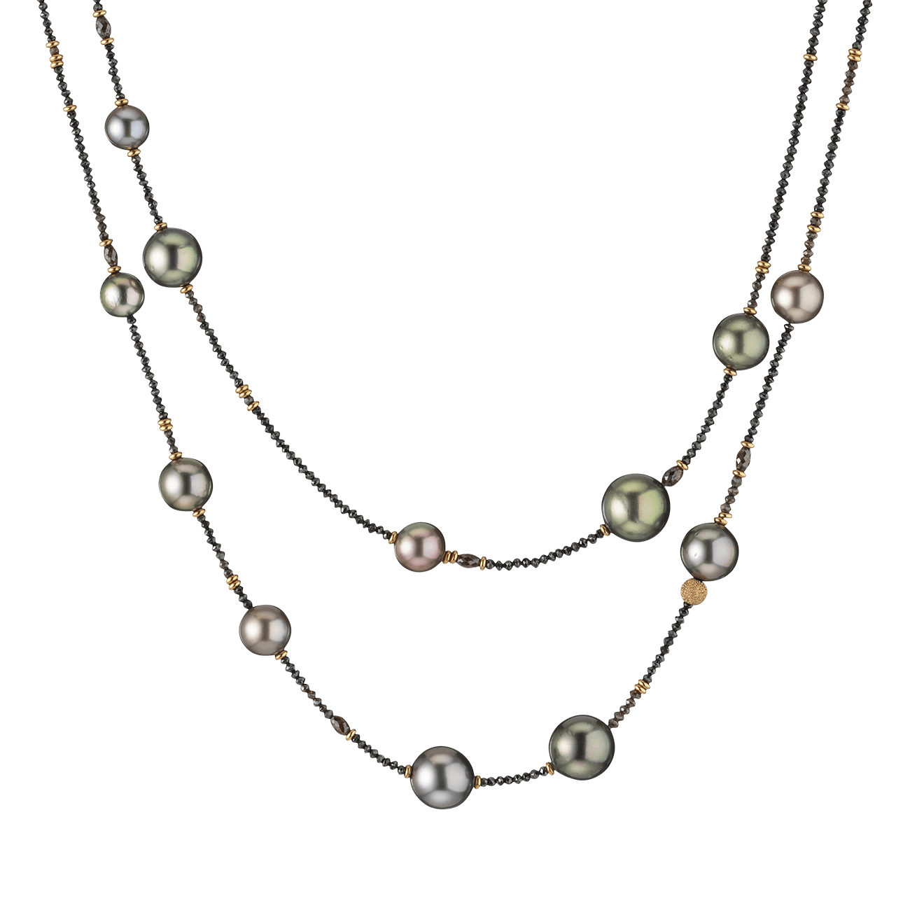 Diamantkette 22,77 ct Zuchtperle Tahitiperle 750er Roségold Castaway 