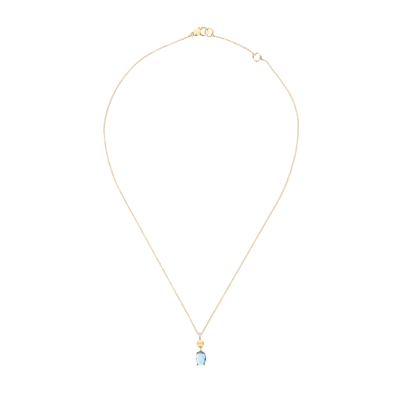 Brillantkette 0,03 ct Blautopas 750er Golbgold Dancing Azure