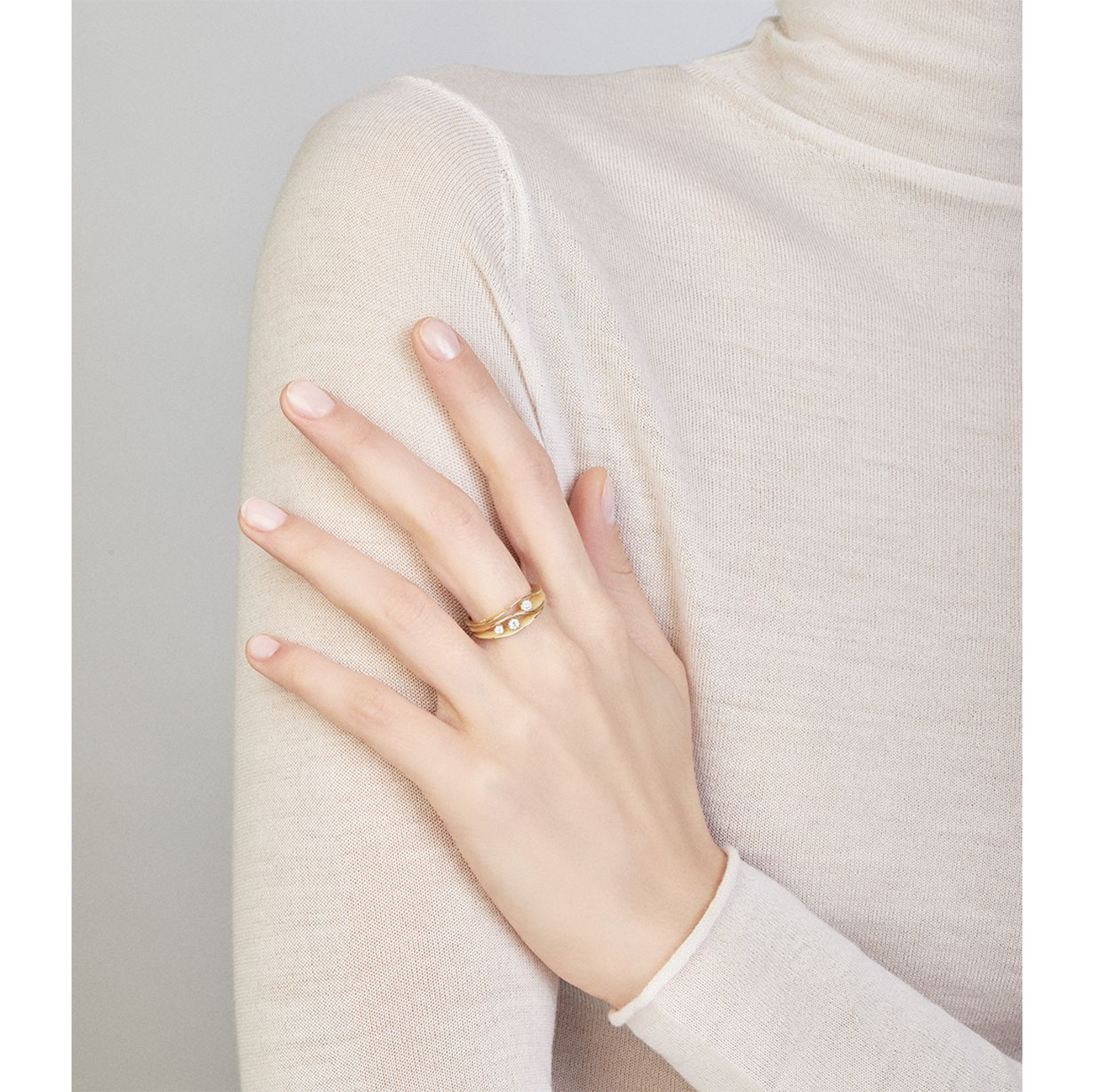 Brillantring 0,19 ct 750er Natural Beige Gold Dune