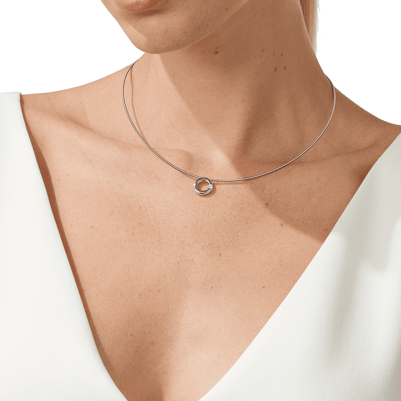 Anhänger Brillant 0,16ct 950er Platin Spannring