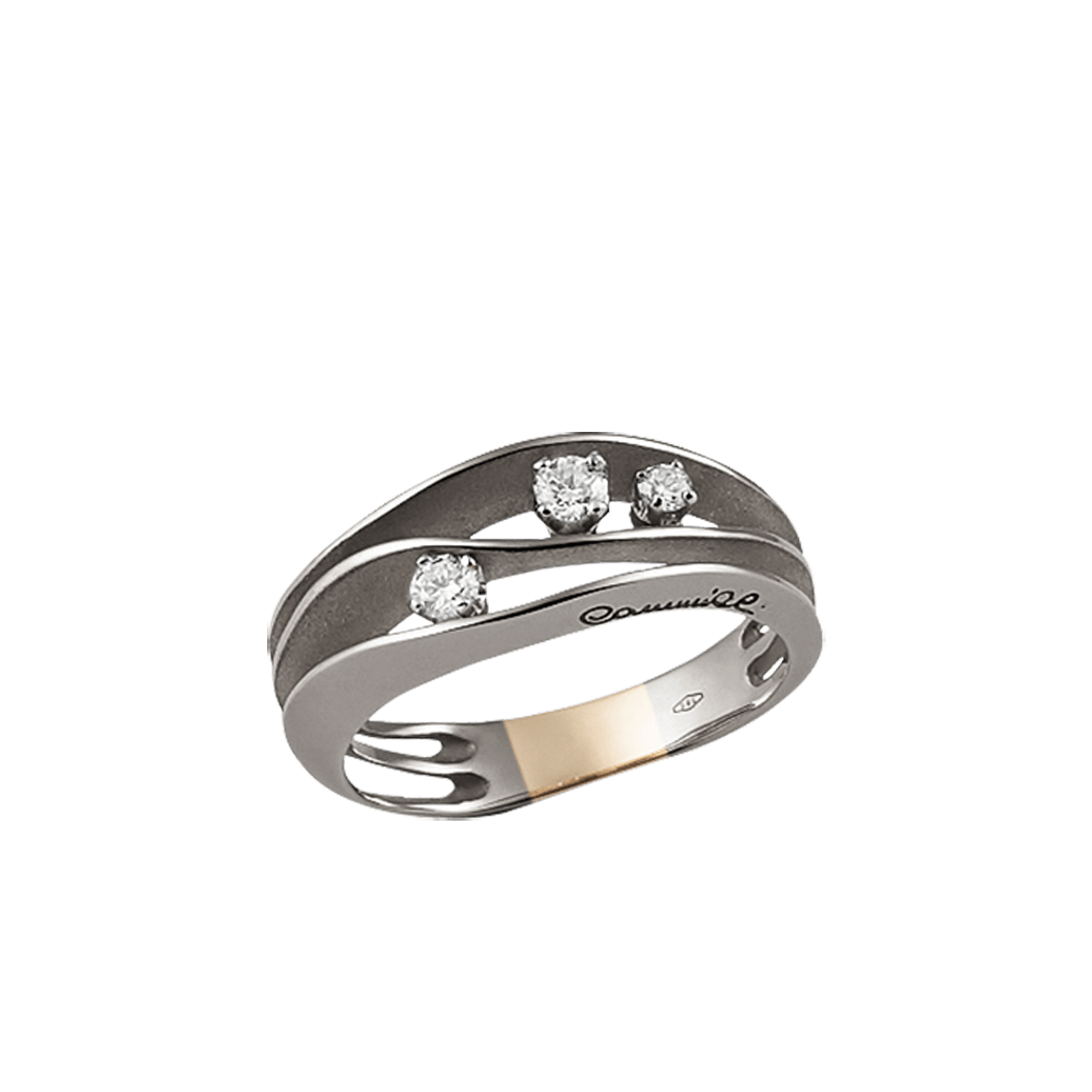 Brillantring 0,19 ct 750er Black Lava Gold Dune