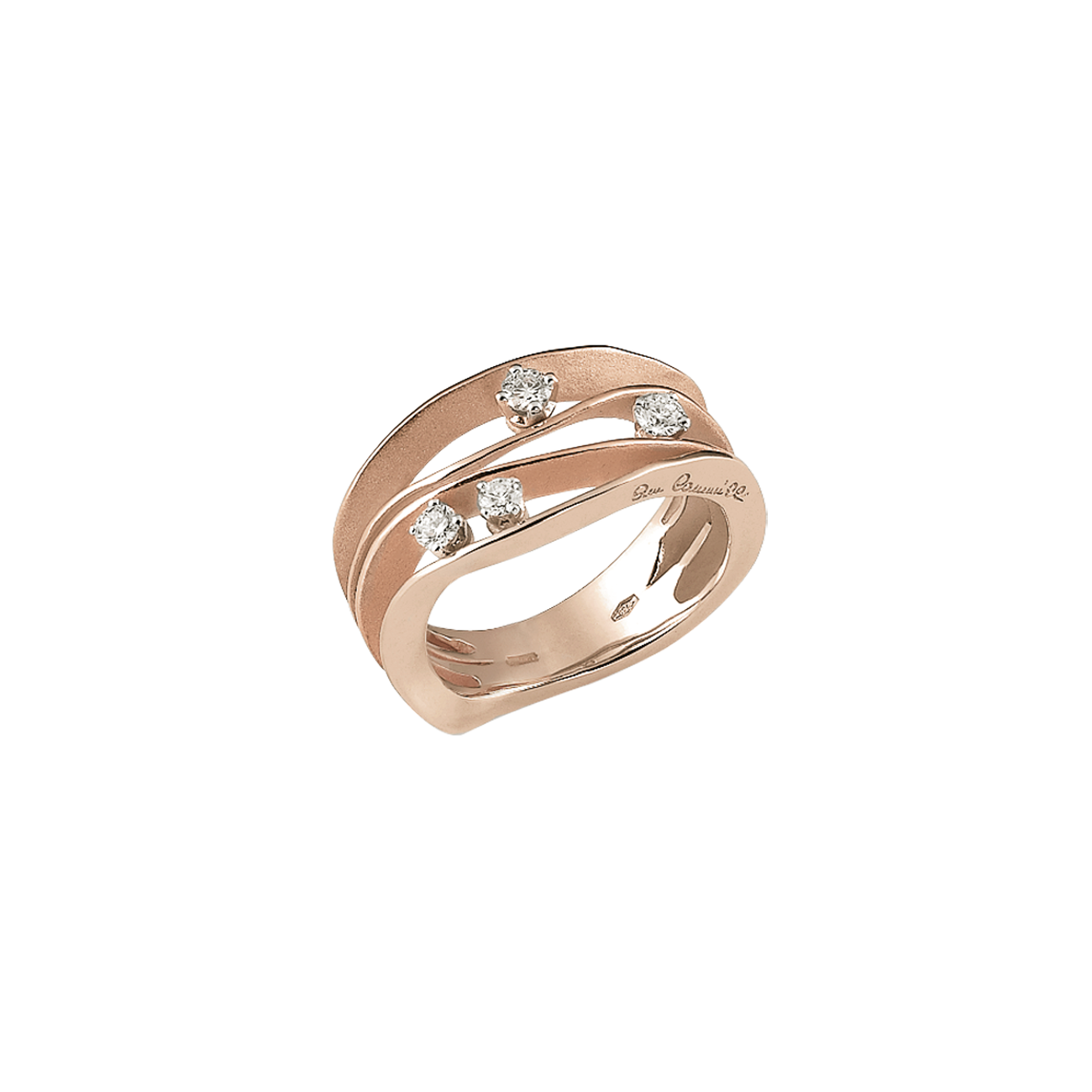 Brillantring 0,27 ct 750er Pink Champagne Gold Dune