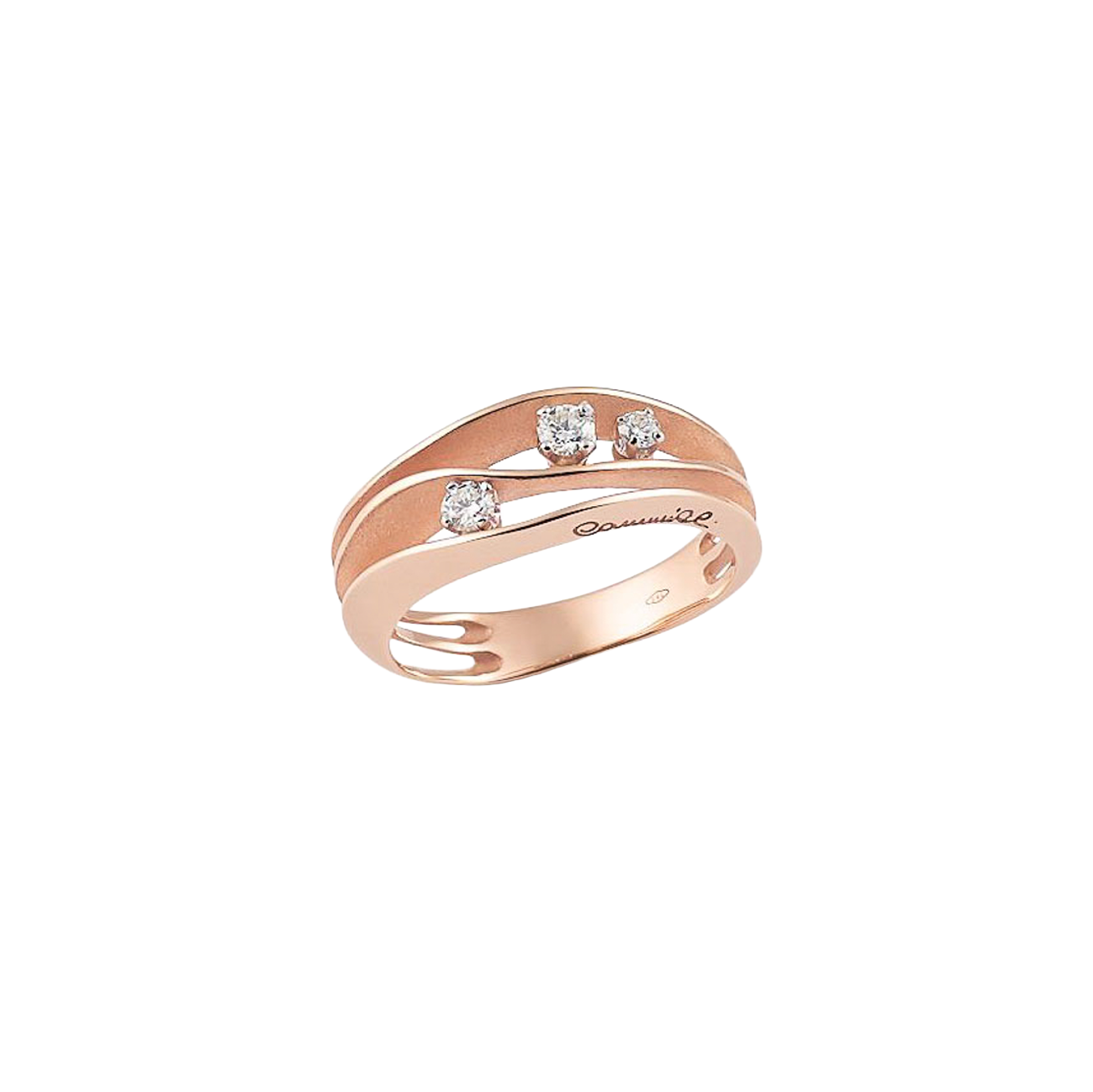 Brillantring 0,19 ct 750er Pink Champagne Gold Dune