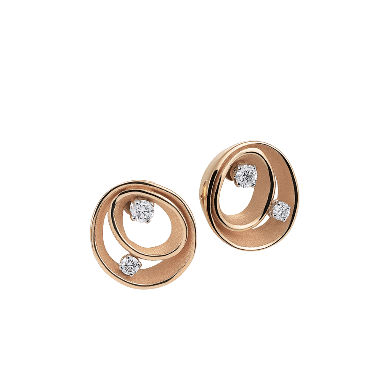 Ohrringe Brillant 0,18 ct 750er Orange Apricot Gold Dune