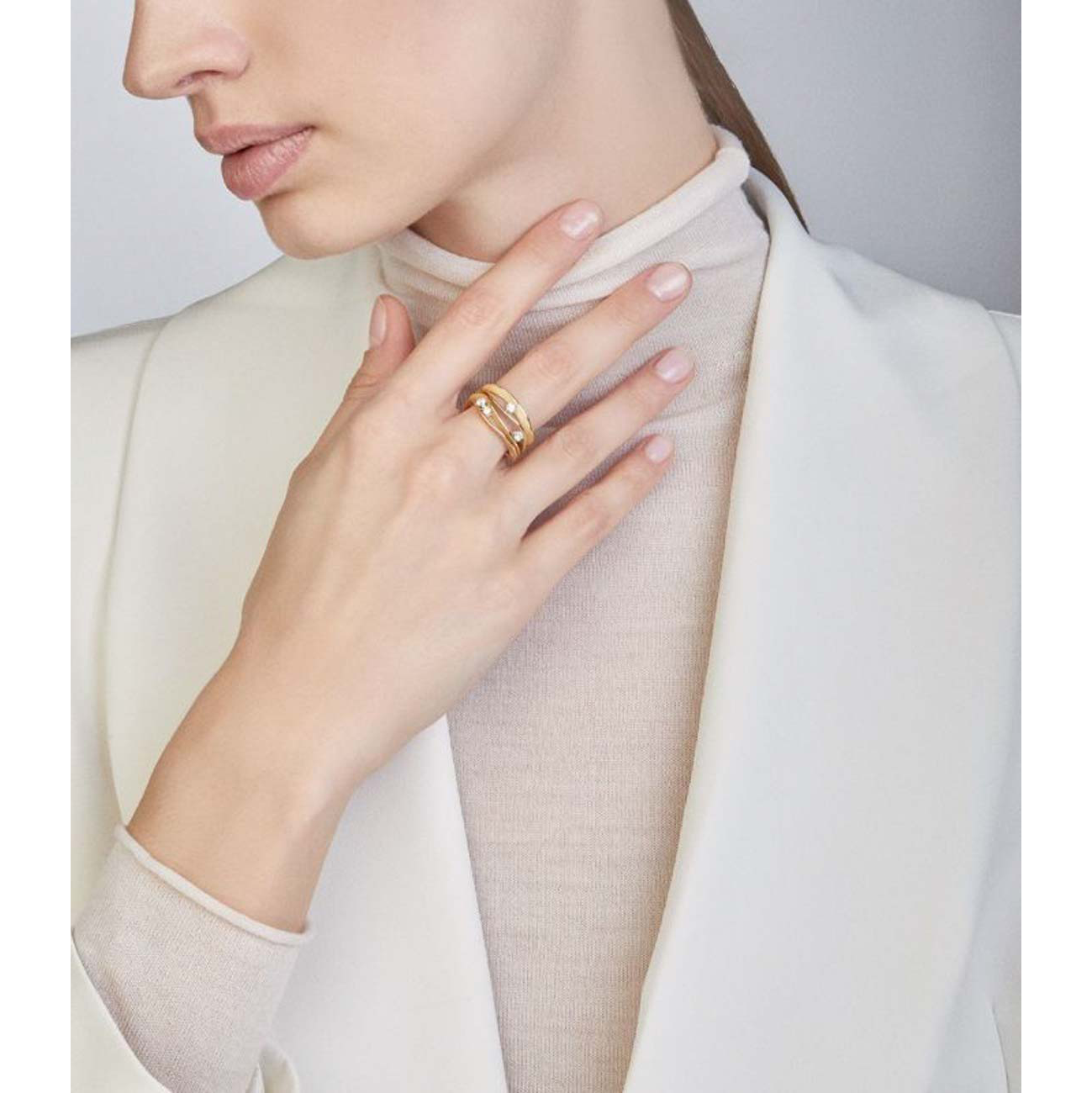 Brillantring 0,27 ct 750er Natural Beige Gold Dune