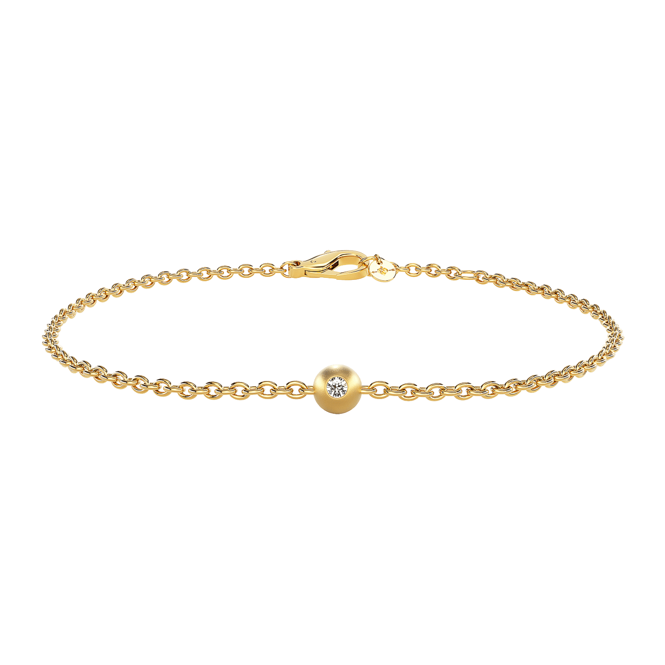 Brillantarmband 0,02ct 750er Gelbgold Kugeln