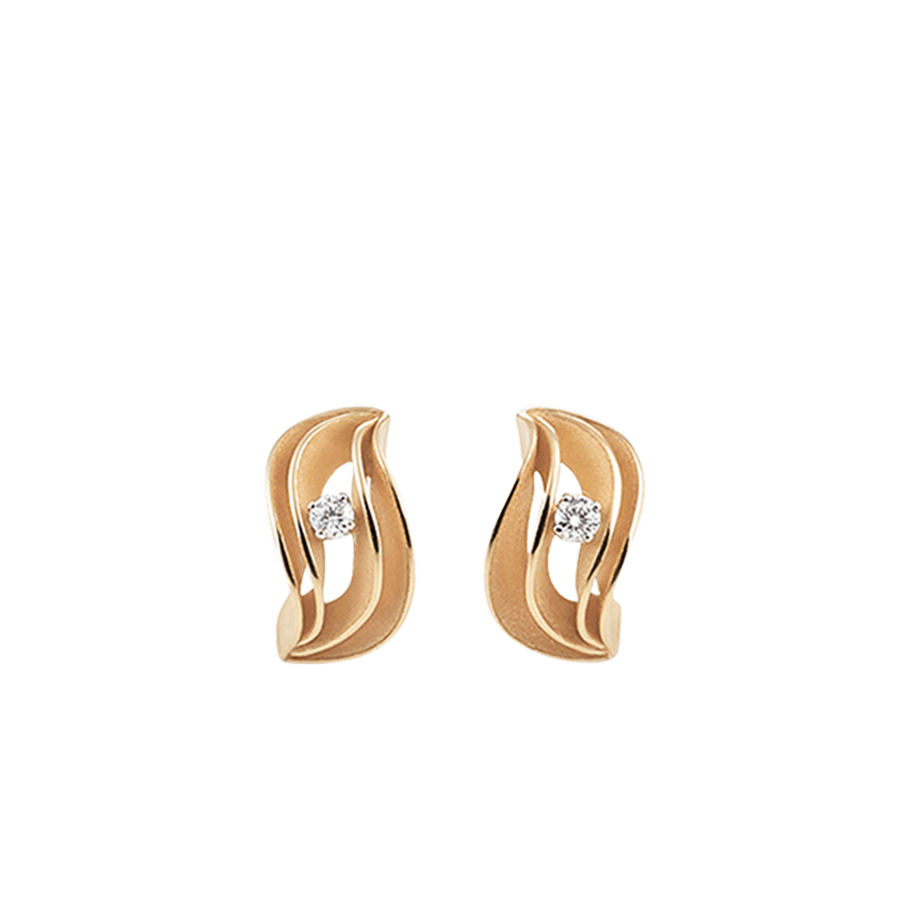 Ohrringe Brillant 0,12 ct 750er Orange Apricot Gold Velaa Star