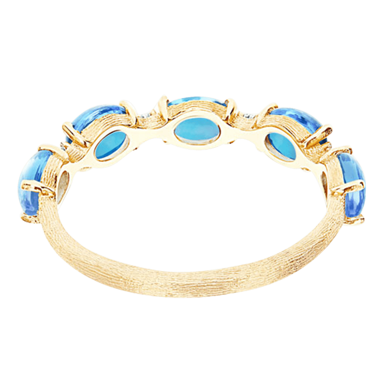 Brillantring 0,06 ct Blautopas 750er Gelbgold Dancing Azure