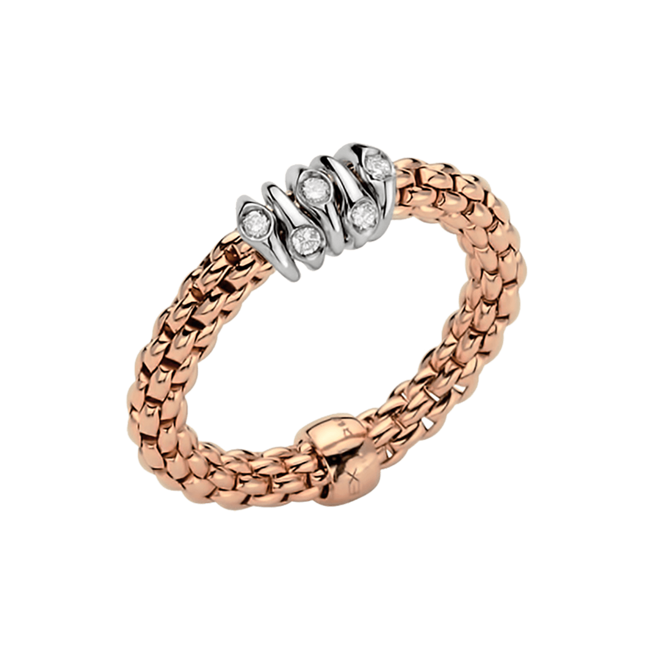 Ring 0,07 ct 750er Gold bicolor Flexit