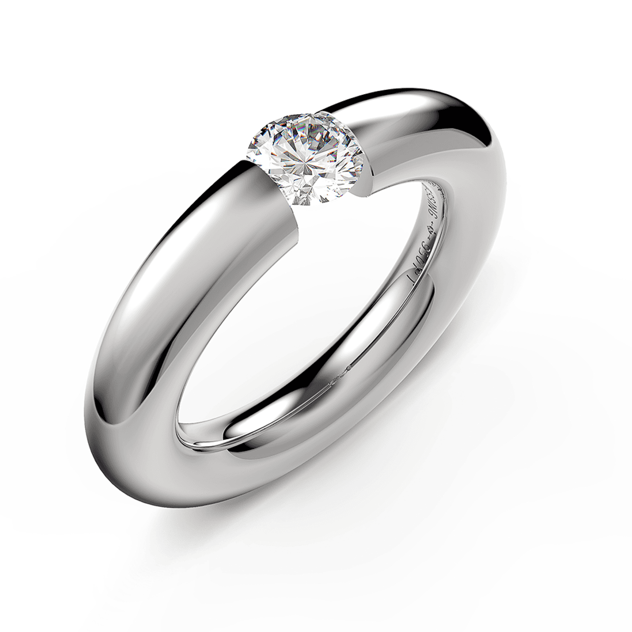 Brillantring 0,40ct 950er Platin Spannring rund