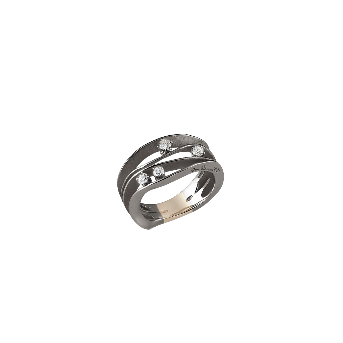 Brillantring 0,27 ct 750er  Black Lava Gold Dune