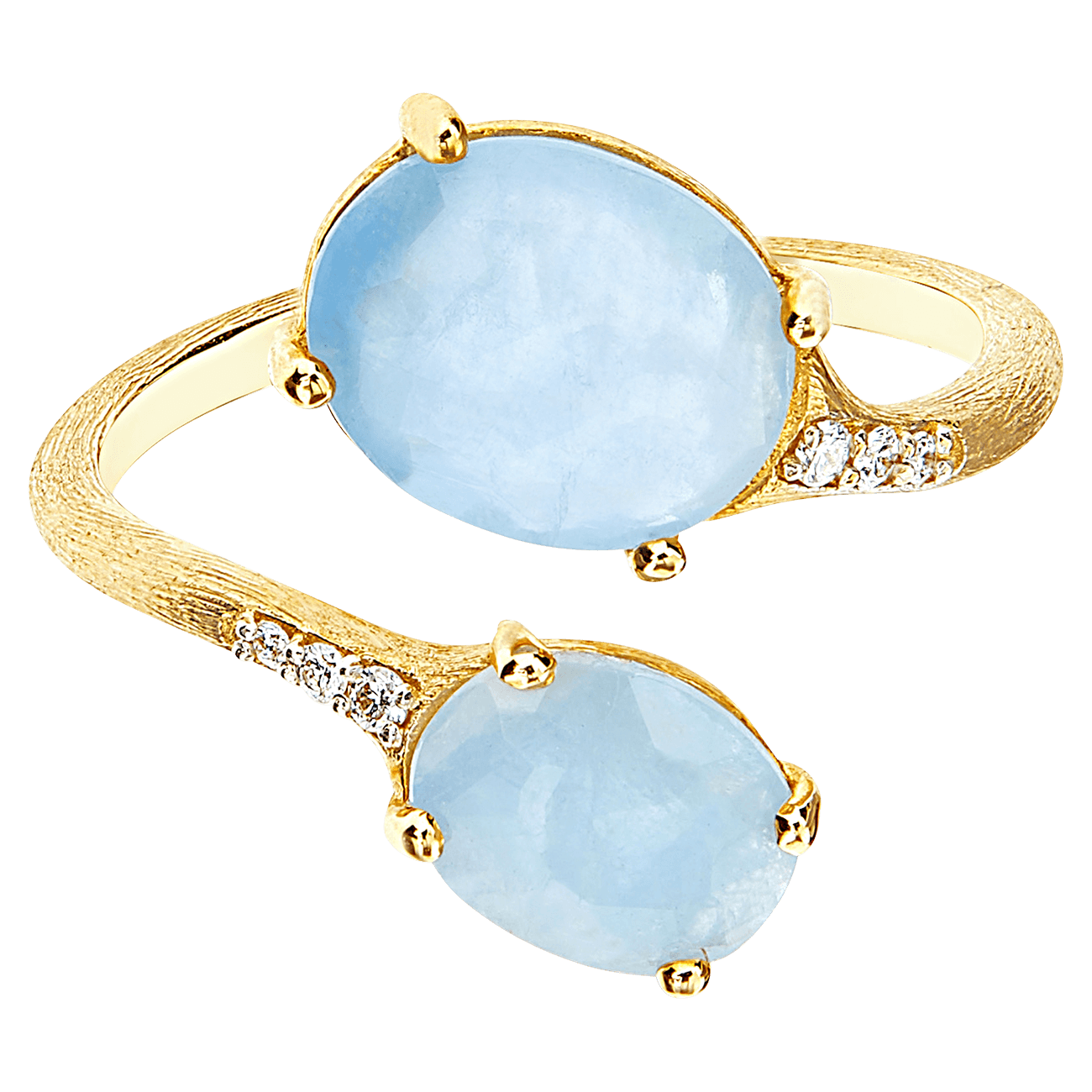 Brillantring 0,04 ct Aqumarin 750er Gelbgold Ipanema