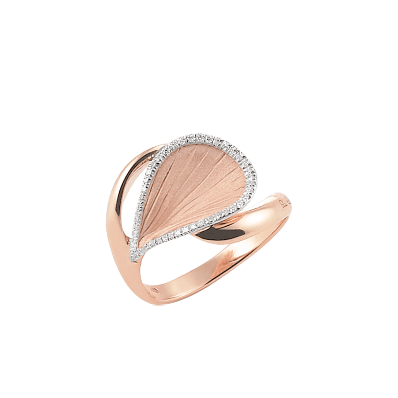Brillantring 0,11 ct 750er Pink Champagne Gold Goccia