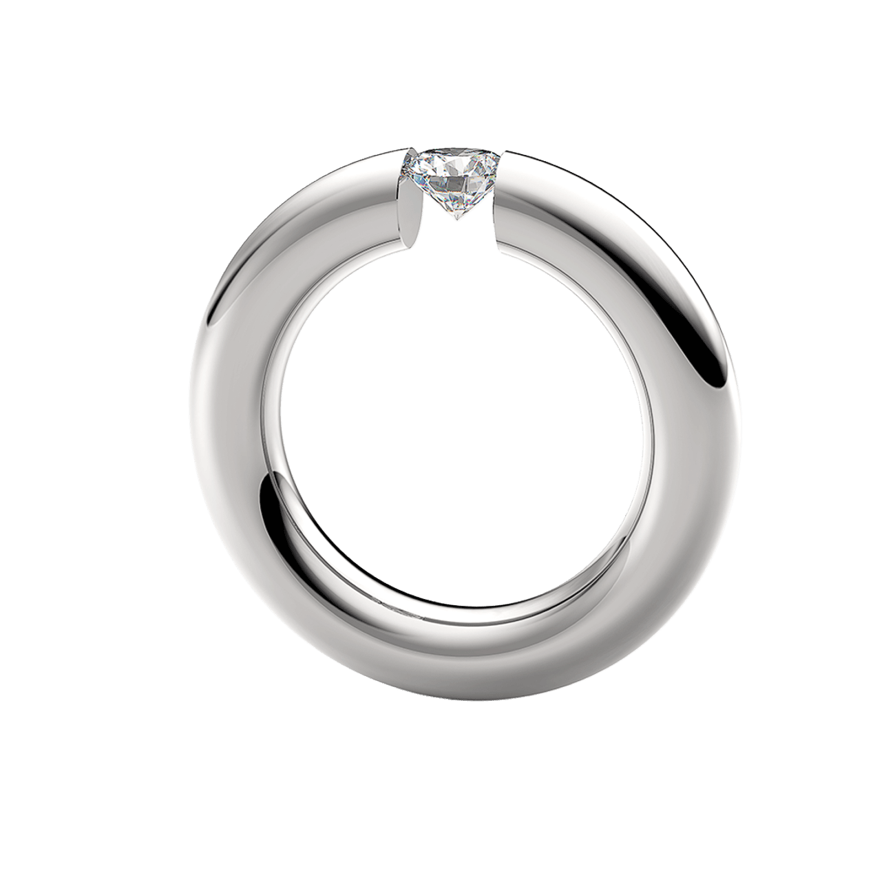 Brillantring 0,40ct 950er Platin Spannring rund
