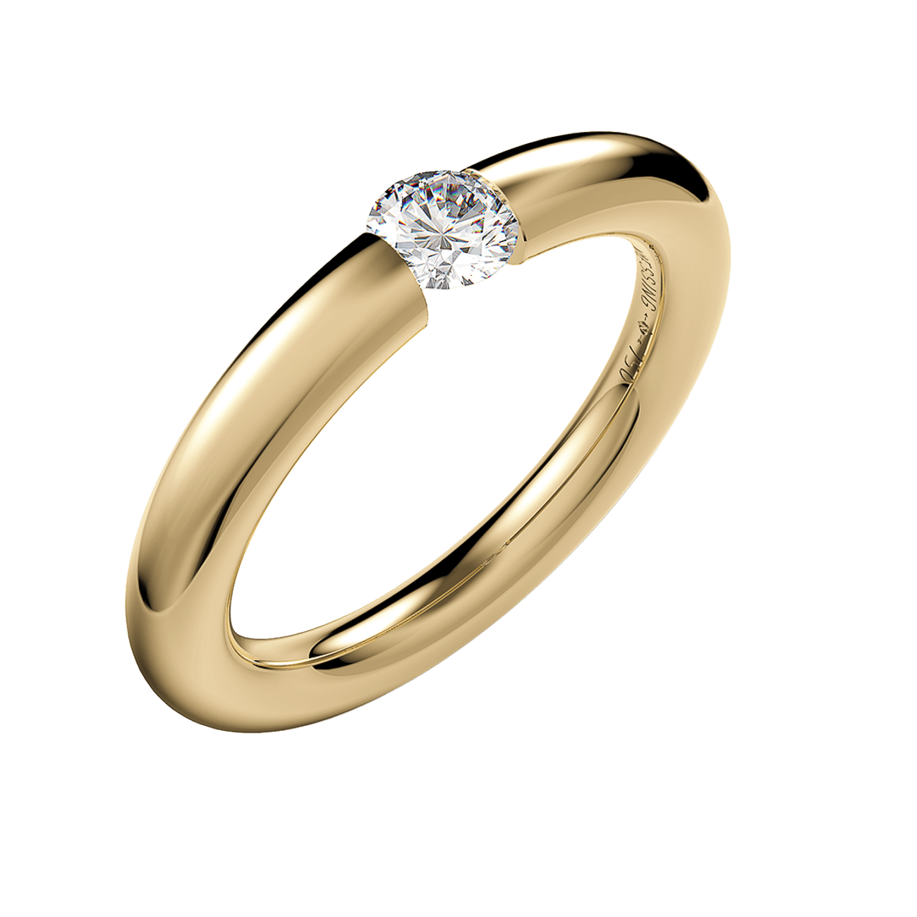 Brillantring 0,25ct 750er Gelbgold Spannring rund