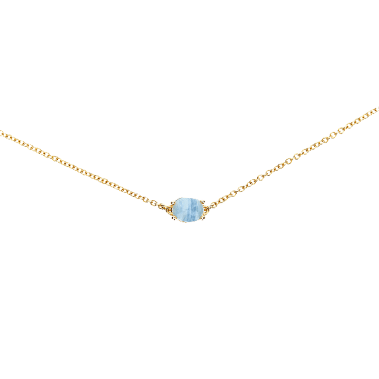 Kette Blautopas Aquamarin 750er Gelbgold Dancing Azure