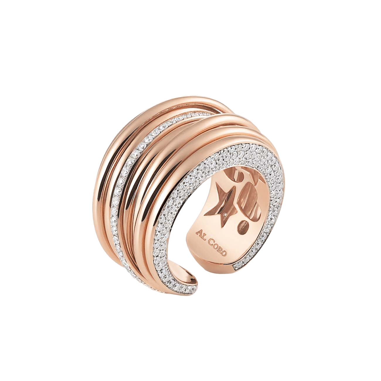 Brillantring 0,88 ct 750er Gold bicolor Mezzaluna