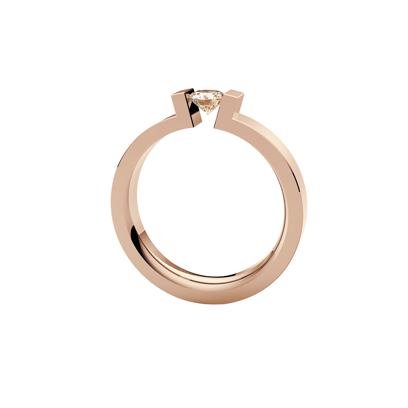 Brillantring 0,25ct 750er Rotgold Highend C