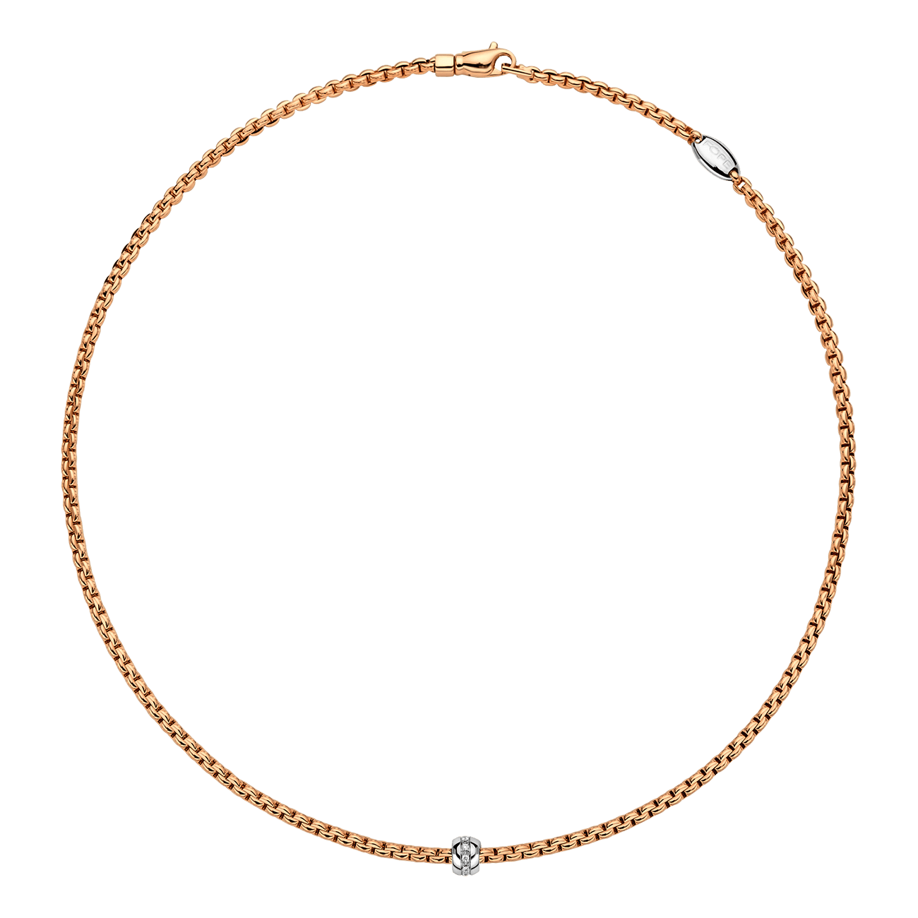 Brillantkette 0,07 ct 750er Gold bicolor Eka