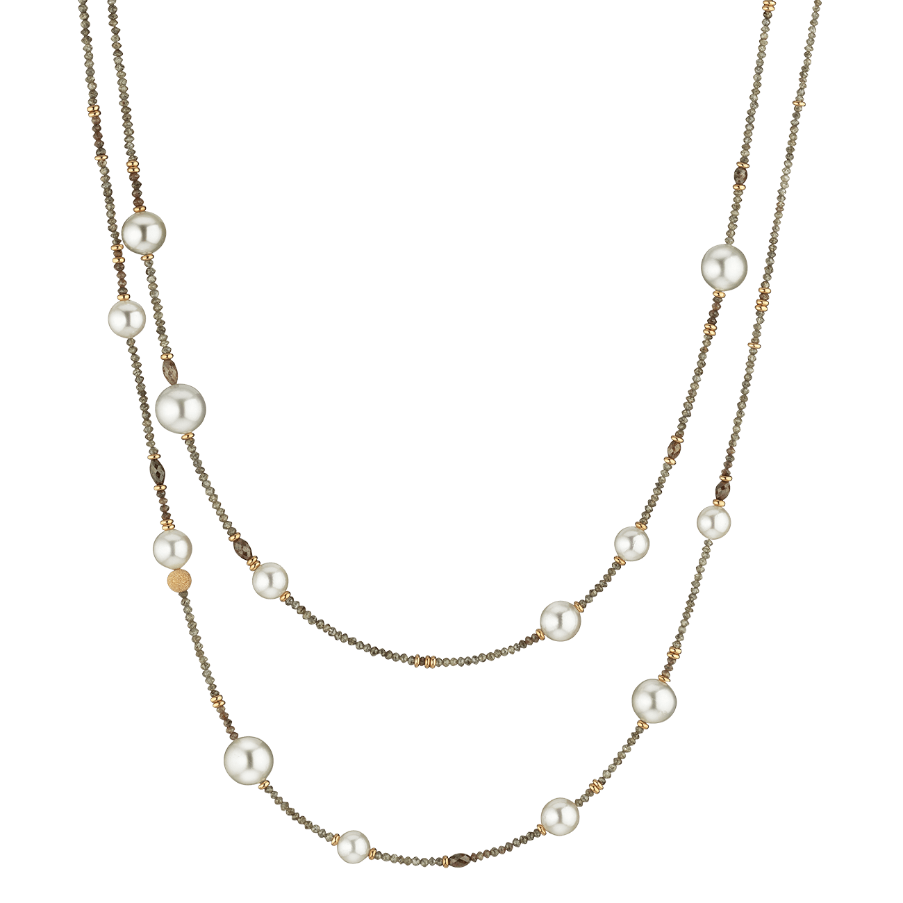 Diamantkette 4,45 ct Zuchtperle Südseeperle 750er Roségold Castaway 