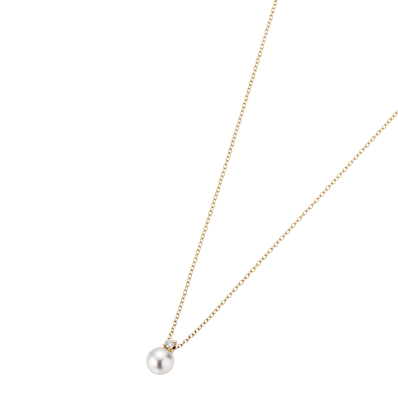 Brillantkette 0,08 ct Zuchtperle 750er Roségold H2O 