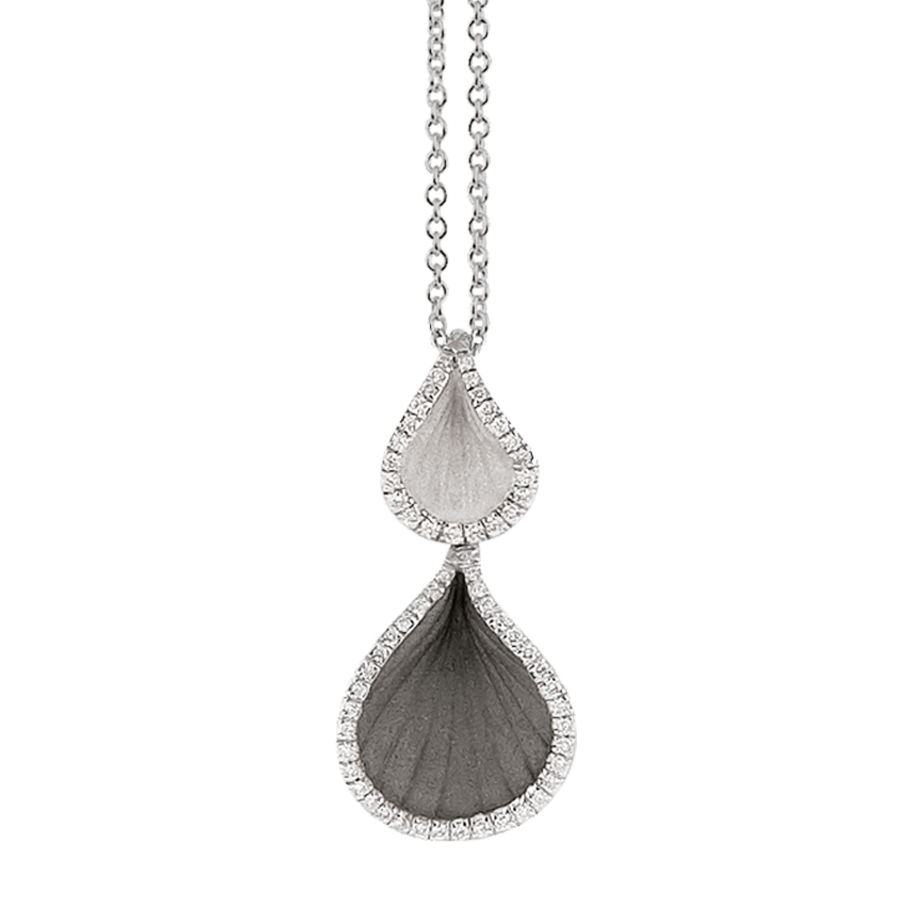 Brillantkette 0,15 ct 750er White Ice Gold Goccia