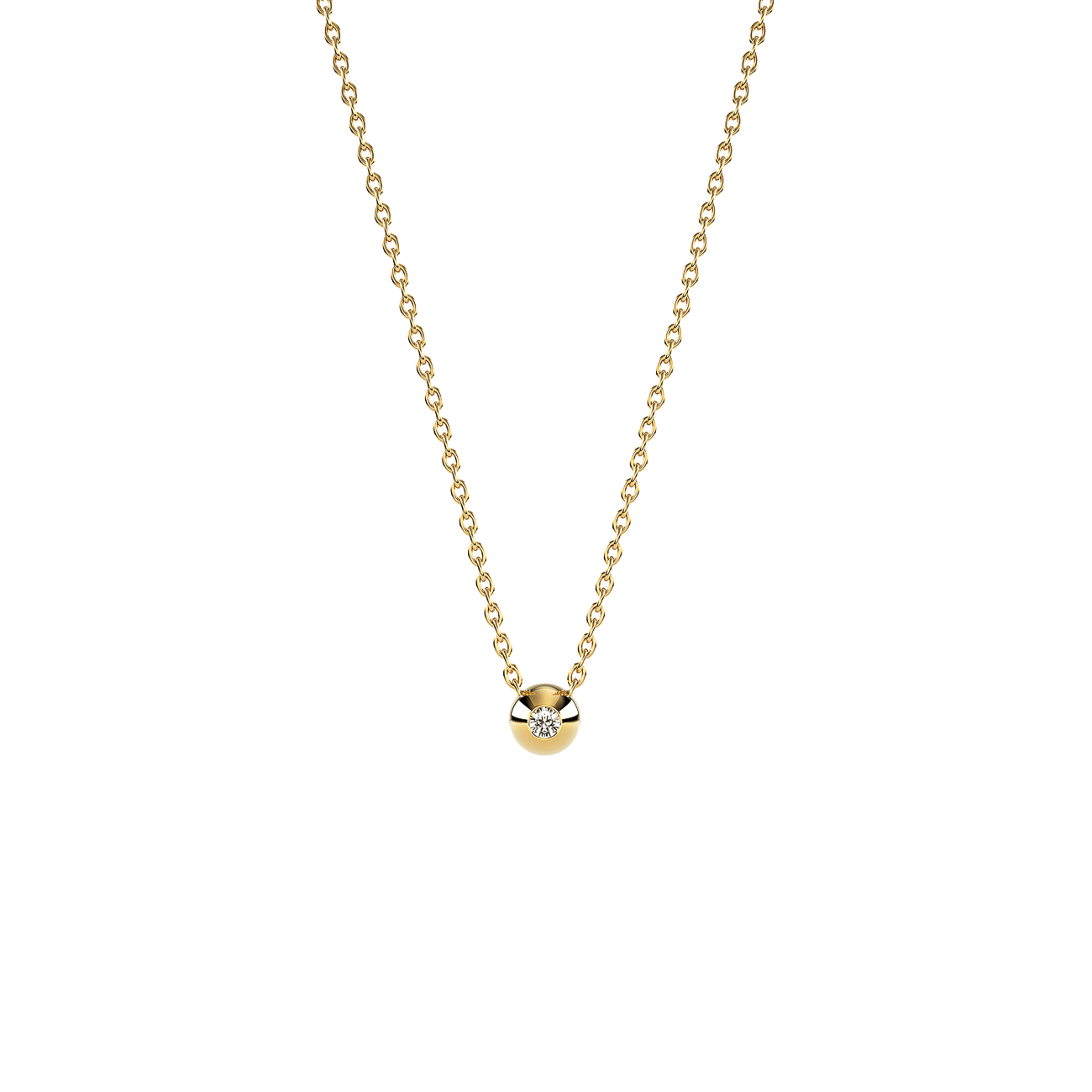 Brillantkette 0,02ct 750er Gelbgold Kugeln