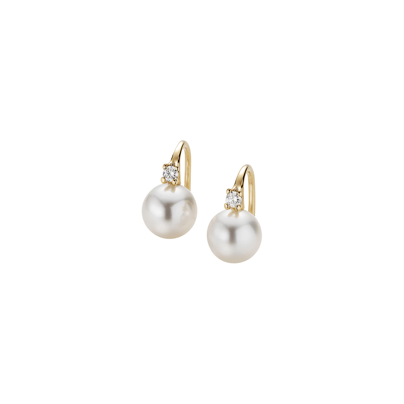 Ohrringe Brillant 0,08 ct Zuchtperle 750er Roségold H2O 