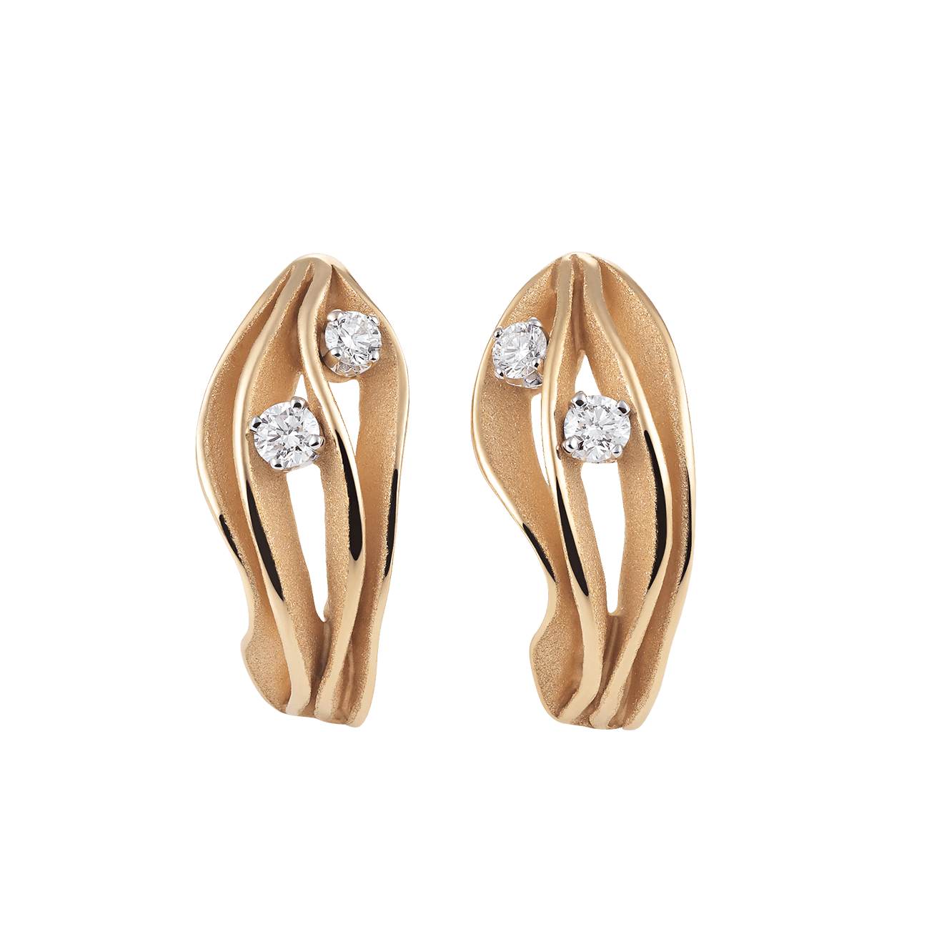 Ohrringe Brillant 0,24 ct 750er  Orange Apricot Gold  Dune