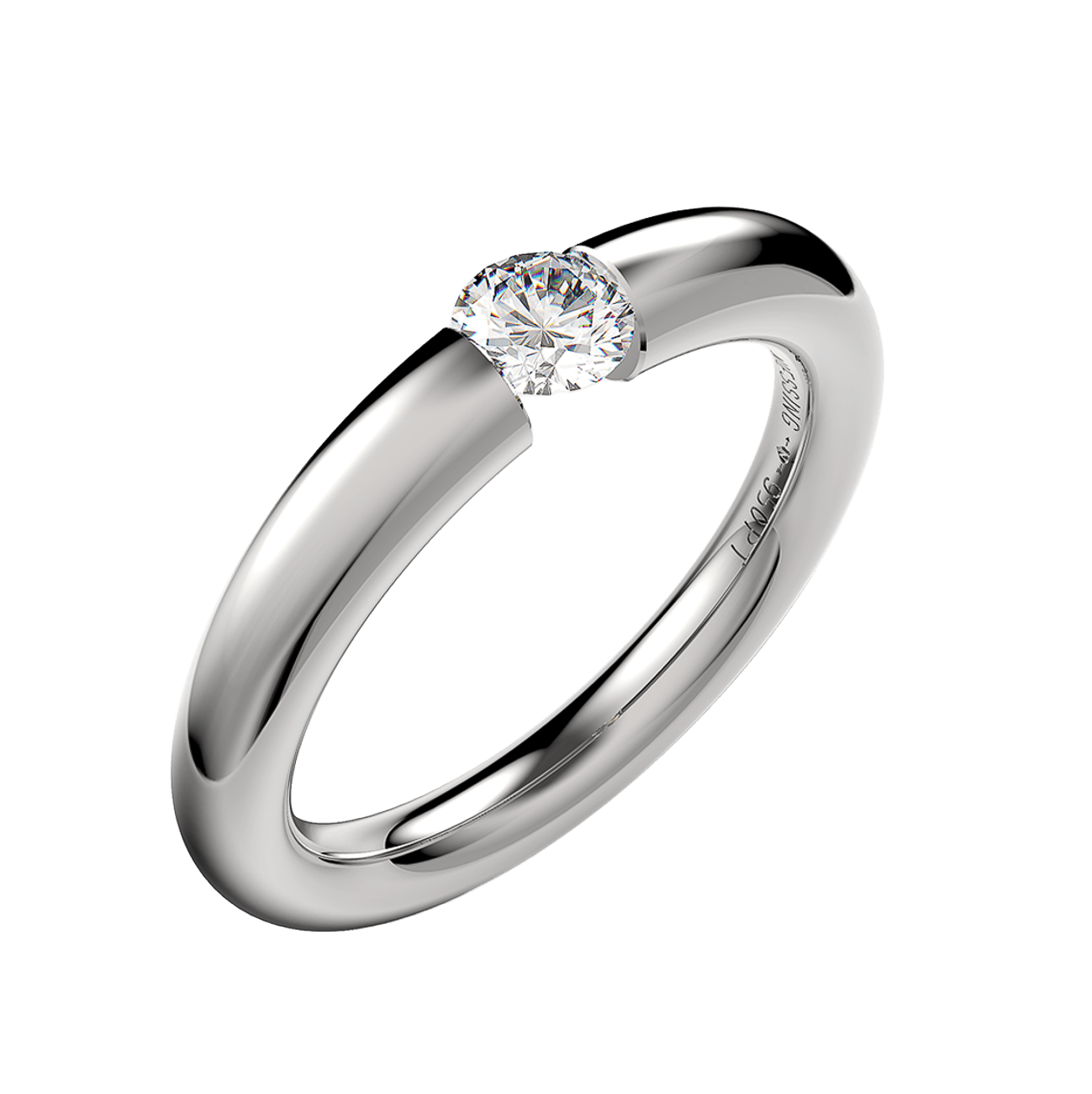 Brillantring 0,30ct 950er Platin Spannring Verlauf