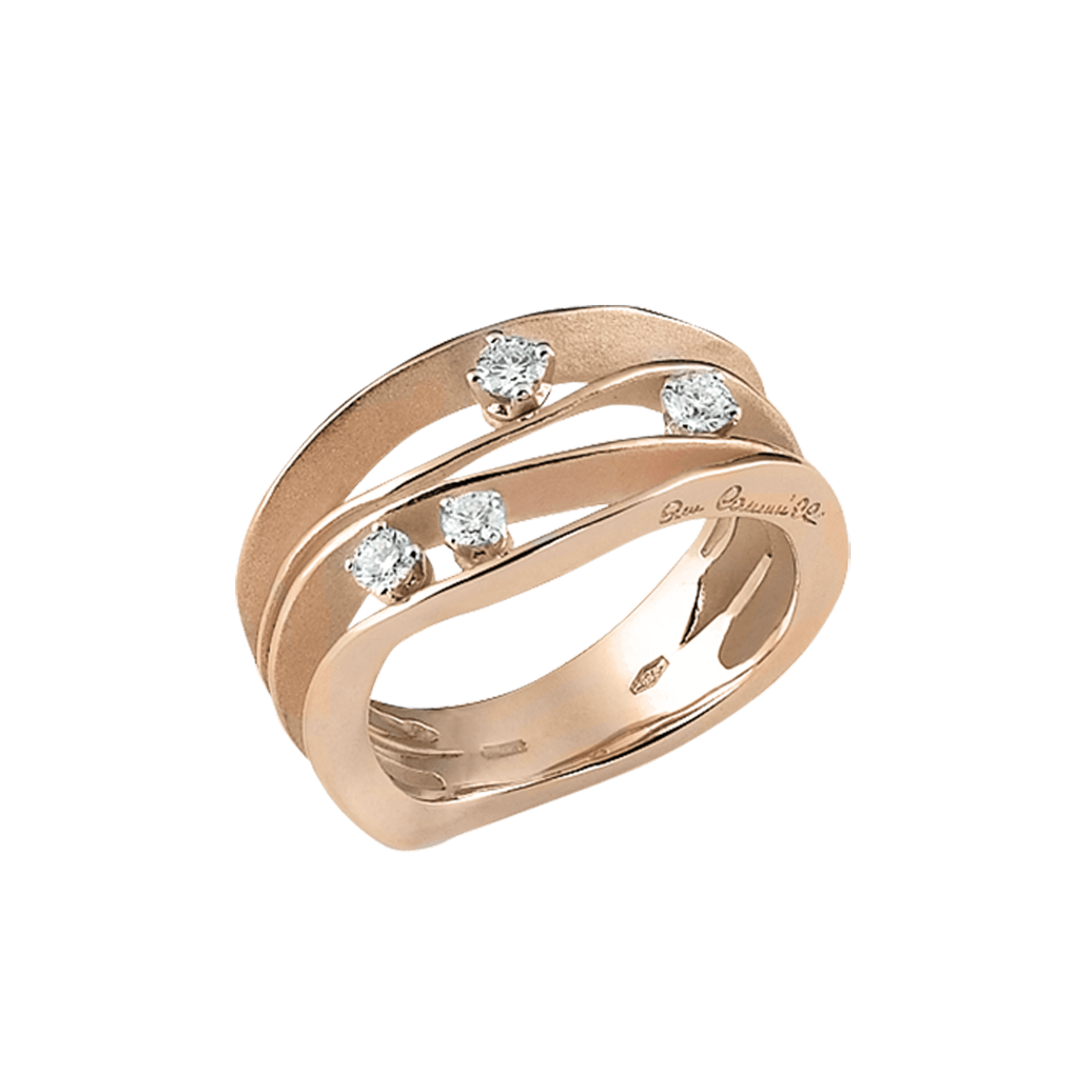 Brillantring 0,27 ct 750er Orange Apricot Gold Dune