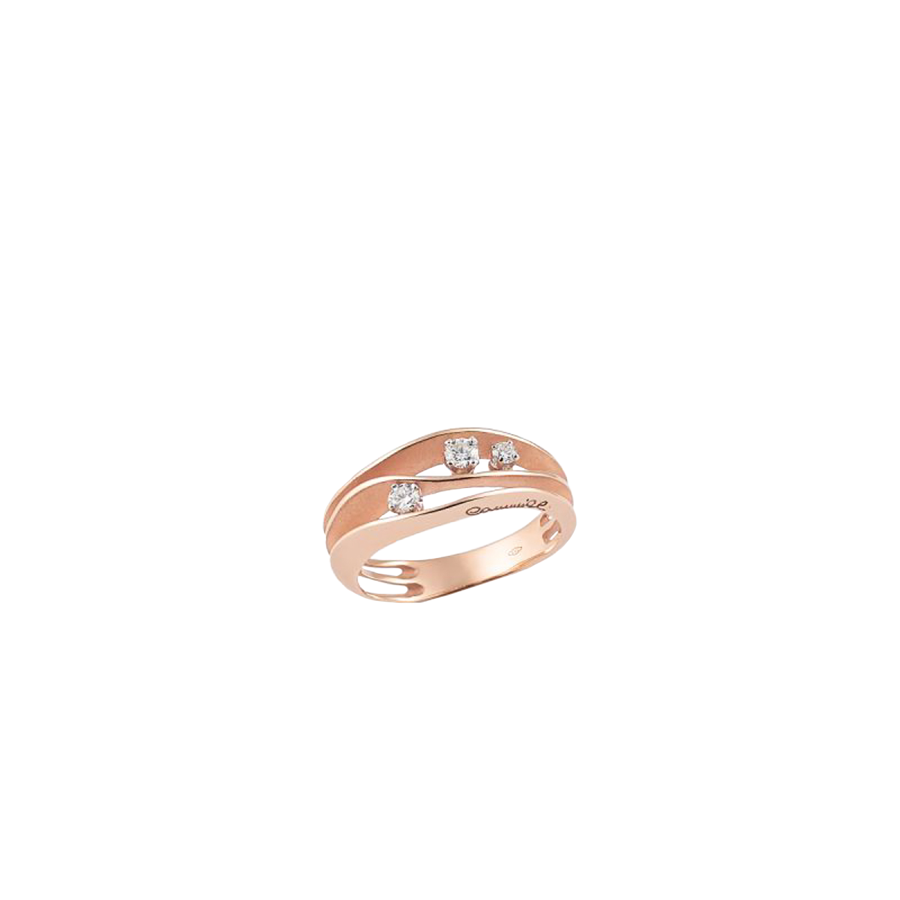 Brillantring 0,19 ct 750er Pink Champagne Gold Dune